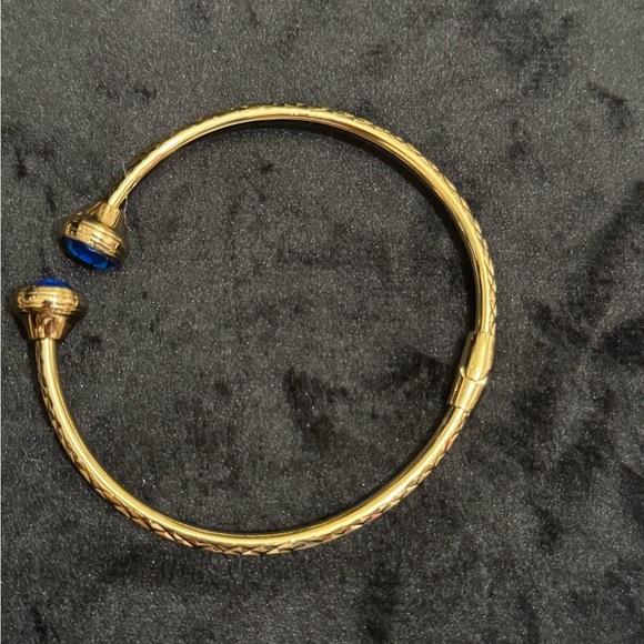 Jewelry - Italian 24KT over 925 Sterling Silver Bangle w/Blue Stone